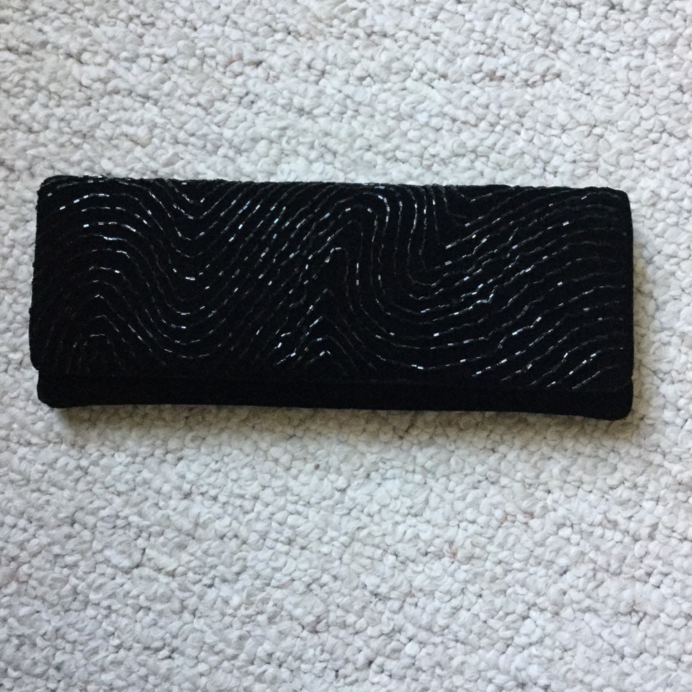 Velvet and beaded evening clutch